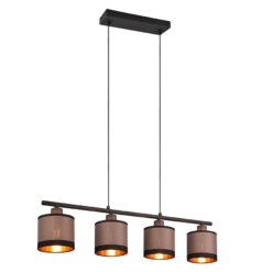 Κρεμαστό Φωτιστικό Trio Lighting 4xE14 Καφέ Χρώματος – R31554041