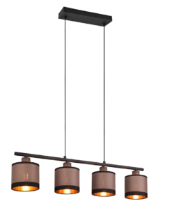 Κρεμαστό Φωτιστικό Trio Lighting 4xE14 Καφέ Χρώματος – R31554041