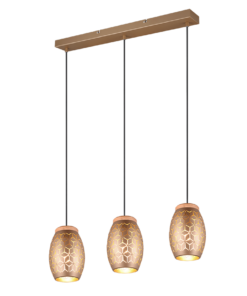 Κρεμαστό Φωτιστικό Trio Lighting 3xE27 Καφέ Χρώματος – R31573065