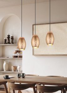 Κρεμαστό Φωτιστικό Trio Lighting 3xE27 Καφέ Χρώματος – R31573065