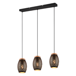 Κρεμαστό Φωτιστικό Trio Lighting 3xE27 Μαύρου Χρώματος – R31573080