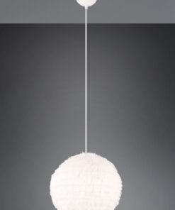 Κρεμαστό Φωτιστικό με Fluffy Λευκό Βελούδο Φ35 FURRY Reality 1x E27 – R31581001