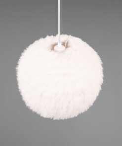 Κρεμαστό Φωτιστικό με Fluffy Λευκό Βελούδο Φ35 FURRY Reality 1x E27 – R31581001