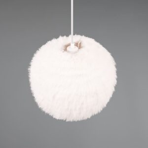 Κρεμαστό Φωτιστικό με Fluffy Λευκό Βελούδο Φ35 FURRY Reality 1x E27 – R31581001