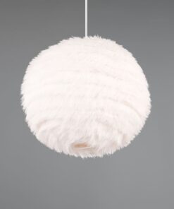 Κρεμαστό Φωτιστικό με Fluffy Λευκό Βελούδο Φ35 FURRY Reality 1x E27 – R31581001