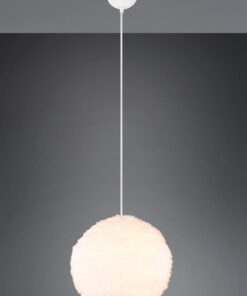 Κρεμαστό Φωτιστικό με Fluffy Λευκό Βελούδο Φ35 FURRY Reality 1x E27 – R31581001