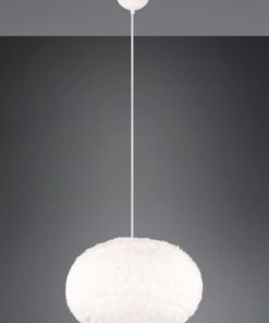 Κρεμαστό Φωτιστικό με Fluffy Λευκό Βελούδο Φ50 FURRY Reality 1x E27 – R31581901