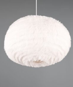 Κρεμαστό Φωτιστικό με Fluffy Λευκό Βελούδο Φ50 FURRY Reality 1x E27 – R31581901