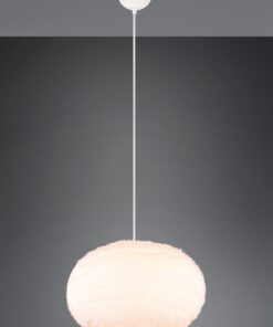 Κρεμαστό Φωτιστικό με Fluffy Λευκό Βελούδο Φ50 FURRY Reality 1x E27 – R31581901