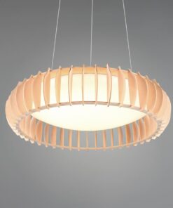 Κρεμαστό Φωτιστικό Λευκό με Ξύλο MONTE Reality LED 40W 4700lm CCT Dimmable με Τηλεχειριστήριο – R32171930