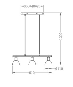 Κρεμαστό Φωτιστικό Reality 3xE14 Νίκελ Ματ Μεταλλικό R335110307