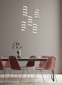 Κρεμαστό Φωτιστικό Trio Lighting LED 8W 4000K Χρωμίου Step Dimmable – R34185306