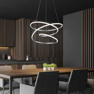 Κρεμαστό Φωτιστικό Reality BOLOGNA  LED, 36W · 5100lm, 4000K Χρώμιο Μεταλλικό, Step Dimmable – R37051106