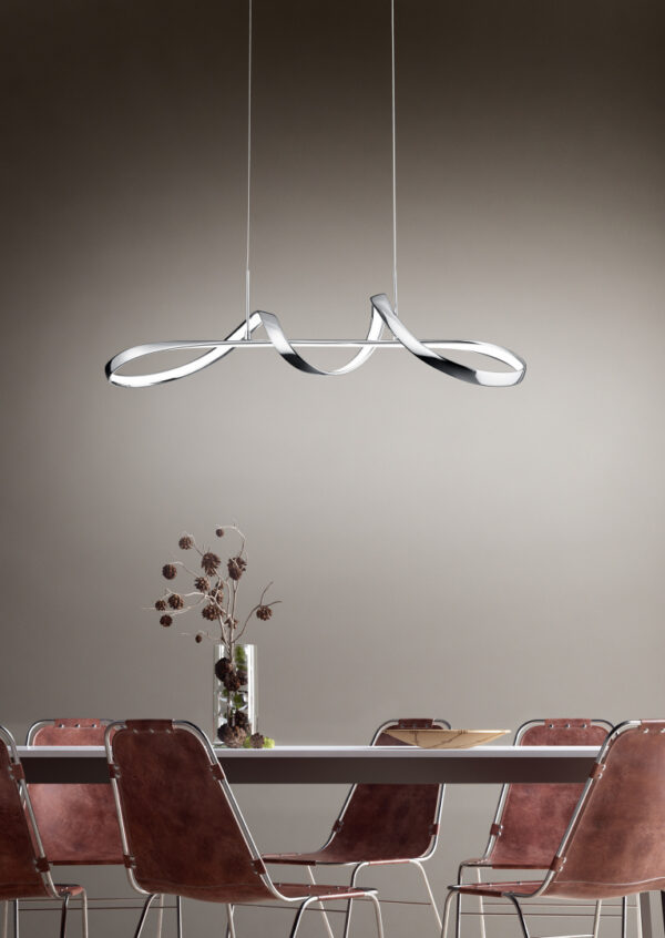 Κρεμαστό Φωτιστικό Reality PERUGIA  LED, 37W · 4500lm, 4000K Χρώμιο Μεταλλικό, Step dimmable- R37091106
