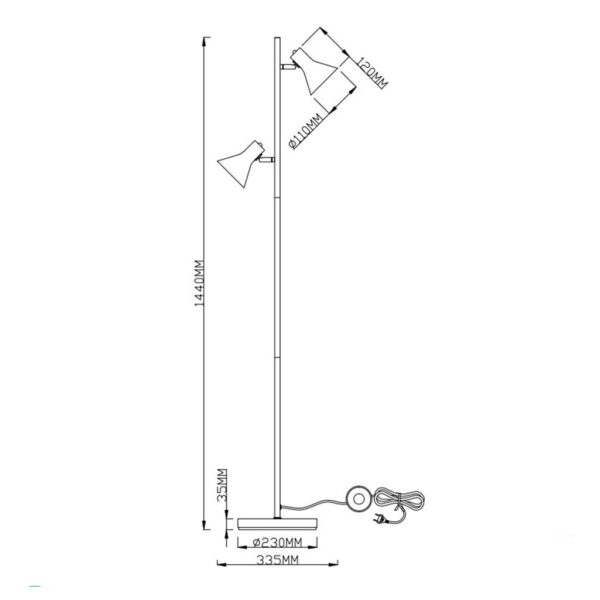 Φωτιστικό Δαπέδου Reality   2xE14 Μαύρο Μεταλλικό    R40162002