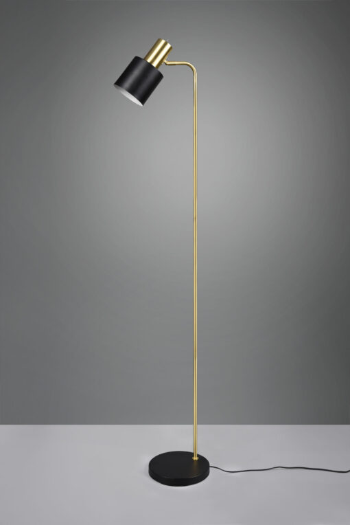 Φωτιστικό Δαπέδου Reality ADAM  1x E27 Schwarz-Gold Μεταλλικό   – R41041080