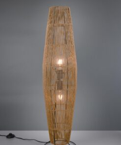 Φωτιστικό Δαπέδου Καφέ Ψάθινο Πλεκτό MIKI 2x E27 Reality- R41102026