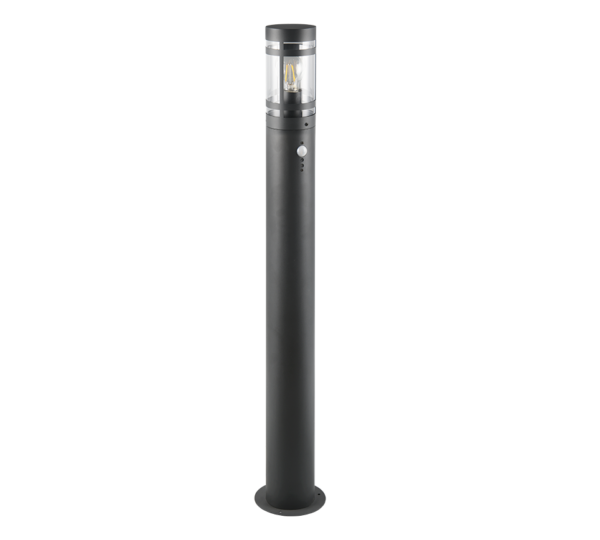 Φωτιστικό Κολωνάκι Κήπου Ανθρακί 100cm PALOMA 1x E27 με Ανιχνευτή Κίνησης IP44 Reality – R41719142