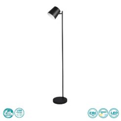 Επαναφορτιζόμενο Φωτιστικό Δαπέδου Reality LED 4,5W Μαύρο Ματ Μεταλλικό Step Dimmable 350lm 3000K R42111132