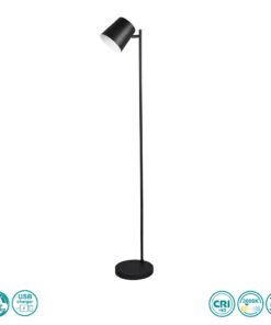 Επαναφορτιζόμενο Φωτιστικό Δαπέδου Reality LED 4,5W Μαύρο Ματ Μεταλλικό Step Dimmable 350lm 3000K R42111132