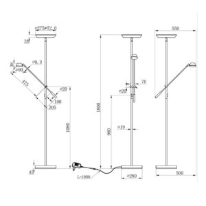 Φωτιστικό Δαπέδου Reality LED 17W  Μαύρο Ματ Μεταλλικό Step Dimmable 1440lm 3000K  R42321232