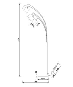 Φωτιστικό Δαπέδου Reality 5xE14 Νίκελ Ματ Μεταλλικό R46330501