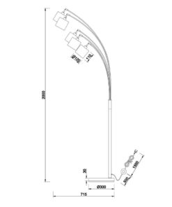Φωτιστικό Δαπέδου Reality 5xE14 Μαύρο Ματ Μεταλλικό R46330579