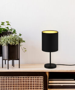 Επιτραπέζιο Φωτιστικό Reality JERRY 1x E14 Schwarz-Gold Μεταλλικό – R50491080