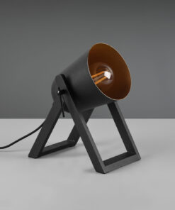 Επιτραπέζιο Φωτιστικό Reality MARC 1x E27 Schwarz-Gold Ξύλο – R50721080