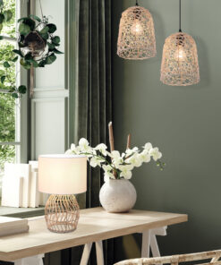 Επιτραπέζιο Φωτιστικό Reality RIKE 1x E27 Φυσικό Rattan – R51131036