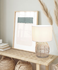 Επιτραπέζιο Φωτιστικό Reality RIKE 1x E27 Φυσικό Rattan – R51131036