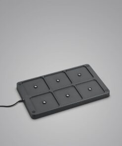 Σετ 6 Επαναφορτιζόμενα Πορτατιφ Μαύρο Ματ FERNANDEZ LED 1.5W 130lm CCT Dimmable Αφής με Ασύρματη Βάση Φόρτισης IP54 Reality – R54096632