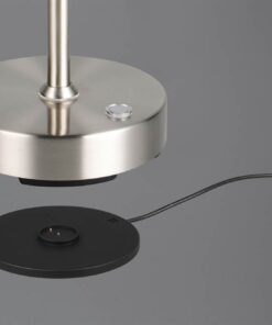 Επαναφορτίζομενο Πορτατίφ Νίκελ Ματ MORENO LED Dimmable 3W 300lm CCT με Βάση Φόρτισης Reality – R54561107