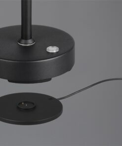 Επαναφορτίζομενο Πορτατίφ Μαύρο Ματ MORENO LED Dimmable 3W 300lm CCT με Ασύρματη Βάση Φόρτισης Reality – R54561132