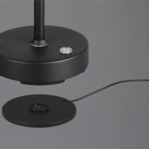 Επαναφορτίζομενο Πορτατίφ Μαύρο Ματ MORENO LED Dimmable 3W 300lm CCT με Ασύρματη Βάση Φόρτισης Reality – R54561132