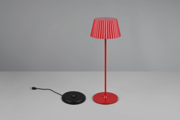 Επαναφορτιζόμενο Πορτατιφ Κόκκινο SUAREZ LED 1.5W 200lm 3000Κ Dimmable Αφής με Ασύρματη Βάση Φόρτισης IP44 Reality – R57706110