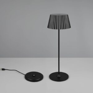 Επαναφορτιζόμενο Πορτατιφ Μαύρο SUAREZ LED 1.5W 200lm 3000Κ Dimmable Αφής με Ασύρματη Βάση Φόρτισης IP44 Reality – R57706132