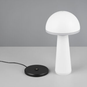 Επαναφορτιζόμενο Πορτατιφ Λευκό Ματ FUNGO LED 2W 200lm CCT Dimmable Αφής με Ασύρματη Βάση Φόρτισης IP54 Reality – R57716131