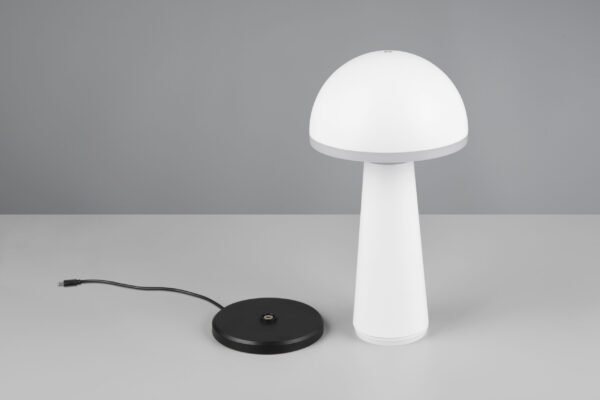 Επαναφορτιζόμενο Πορτατιφ Λευκό Ματ FUNGO LED 2W 200lm CCT Dimmable Αφής με Ασύρματη Βάση Φόρτισης IP54 Reality – R57716131