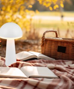 Επαναφορτιζόμενο Πορτατιφ Λευκό Ματ FUNGO LED 2W 200lm CCT Dimmable Αφής με Ασύρματη Βάση Φόρτισης IP54 Reality – R57716131