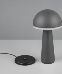 Επαναφορτιζόμενο Πορτατιφ Ανθρακί FUNGO LED 2W 200lm CCT Dimmable Αφής με Ασύρματη Βάση Φόρτισης Reality – R57716142