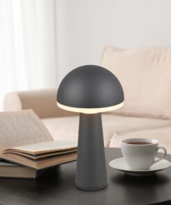 Επαναφορτιζόμενο Πορτατιφ Ανθρακί FUNGO LED 2W 200lm CCT Dimmable Αφής με Ασύρματη Βάση Φόρτισης Reality – R57716142