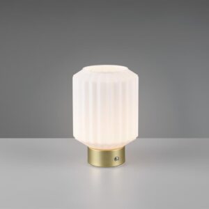 Επιτραπέζιο Φωτιστικό Reality LED 1.5W 3000K Dimmable Αφής Επαναφορτιζόμενο Ματ Ορείχαλκος με Λευκό Γυαλί – R57761101