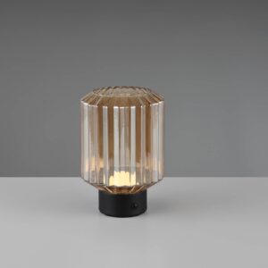 Επιτραπέζιο Φωτιστικό Reality LED 1.5W 3000K Dimmable Αφής Επαναφορτιζόμενο Μαύρο Ματ με Μελί Γυαλί – R57761113