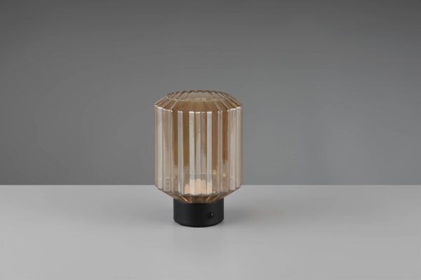 Επιτραπέζιο Φωτιστικό Reality LED 1.5W 3000K Dimmable Αφής Επαναφορτιζόμενο Μαύρο Ματ με Μελί Γυαλί – R57761113