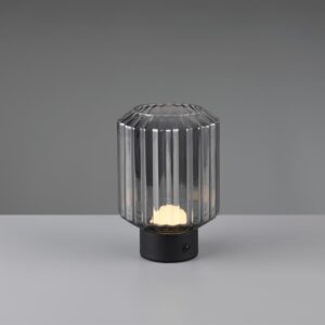 Επιτραπέζιο Φωτιστικό Reality LED 1.5W 3000K Dimmable Αφής Επαναφορτιζόμενο Μαύρο Ματ με Φιμέ Γυαλί – R57761154