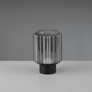 Επιτραπέζιο Φωτιστικό Reality LED 1.5W 3000K Dimmable Αφής Επαναφορτιζόμενο Μαύρο Ματ με Φιμέ Γυαλί – R57761154