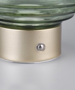 Επιτραπέζιο Επαναφορτιζόμενο Φωτιστικό EARL Reality LED 1.5W 3000K Αφής Ματ Ορείχαλκος με Πράσινο Γυαλί – R57771115