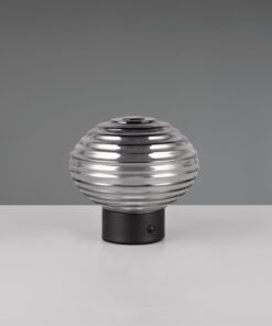 Επαναφορτιζόμενο Πορτατιφ EARL Reality LED 1.5W 3000K Dimmable Αφής Μαύρο Ματ με Φιμέ Γυαλί – R57771154