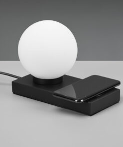 Επιτραπέζιο Φωτιστικό Reality CHLOE 1x E14 Μαύρο Ματ Μεταλλικό αφής με θέση επαγωγικής φόρτισης – R59080132